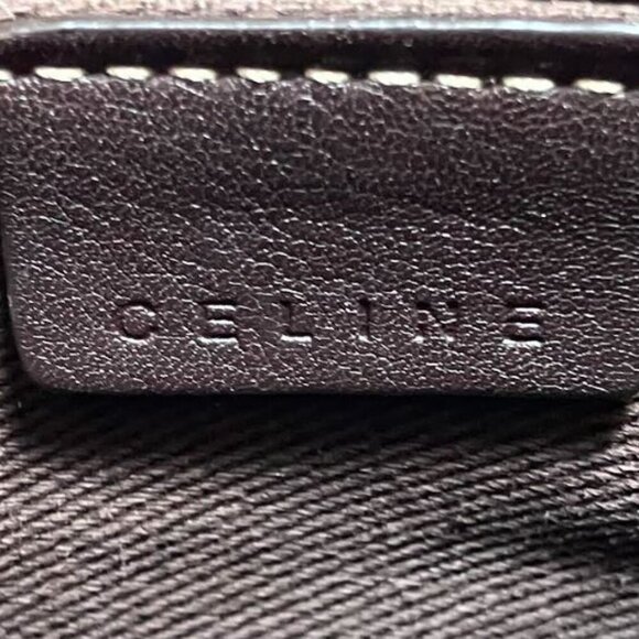 Celine Vintage Cosmetic Pouch Macadame or Triomphe Style Coated Canvas  EUC - Picture 9 of 12